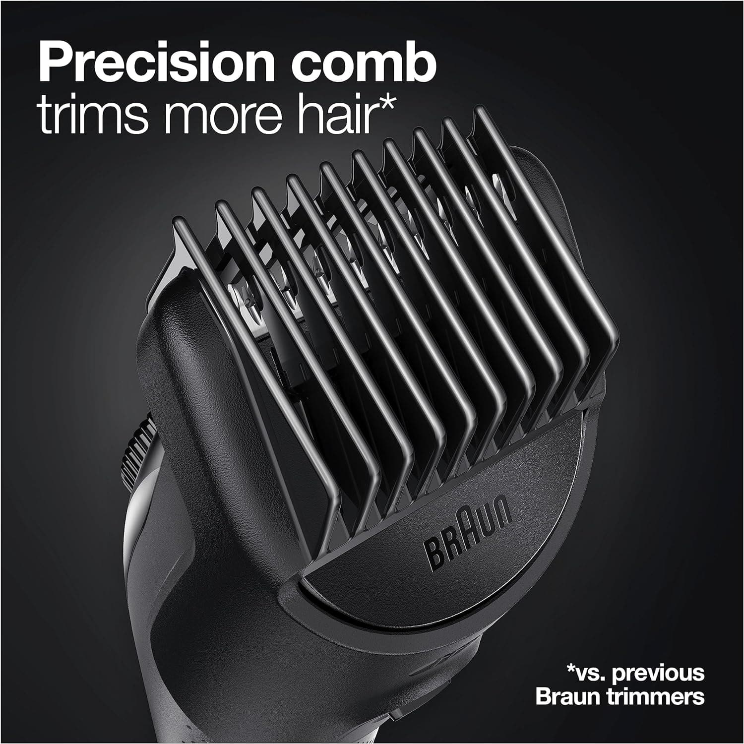 Braun Beard Trimmer Series 5 & Hair Clippers with Gillette Fusion5 ProGlide Razor, 39 Length Settings, UK 2 Pin Plug, BT5260, Black/Silver - 6